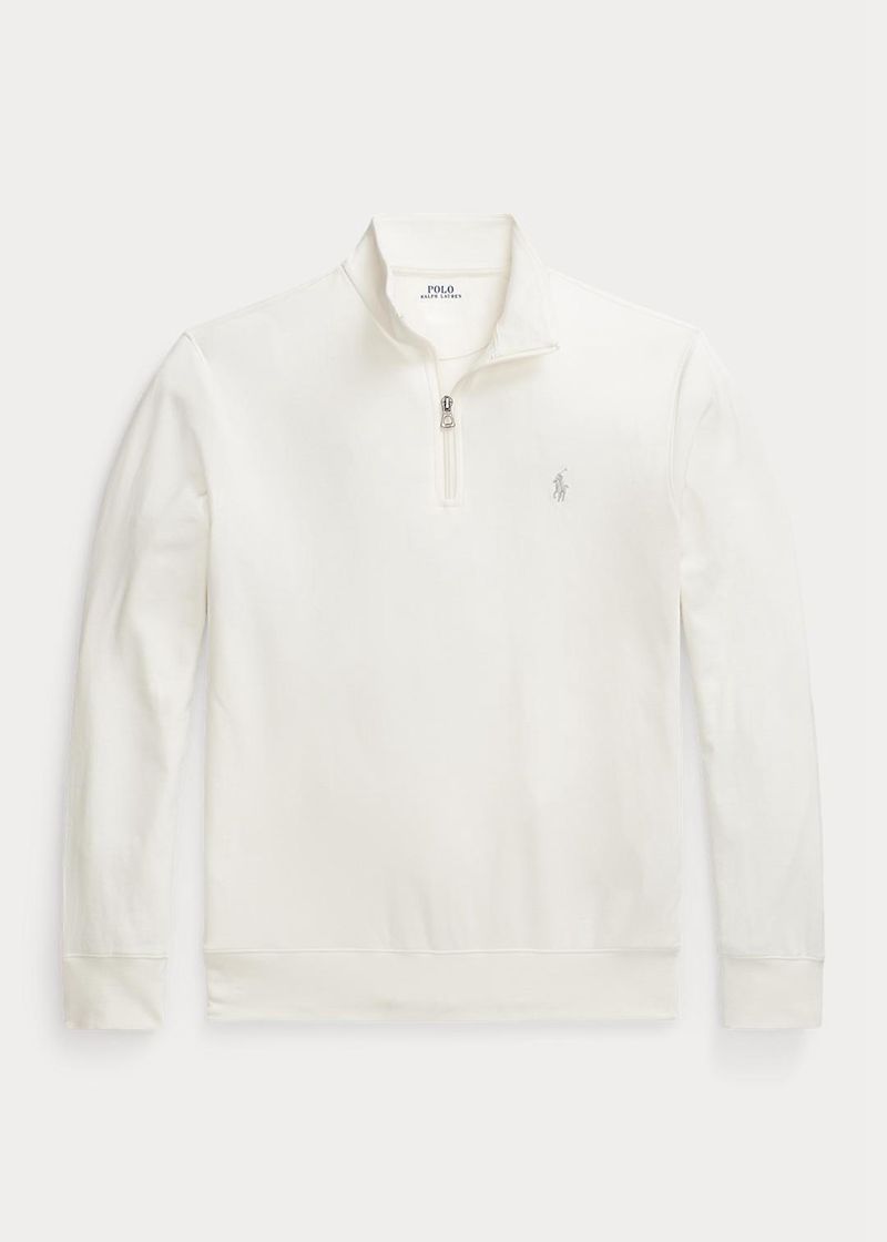 ポロ ラルフ ローレン トレーナー メンズ 白 Luxury ジャージー Quarter-zip プルオーバー KIJDO9847